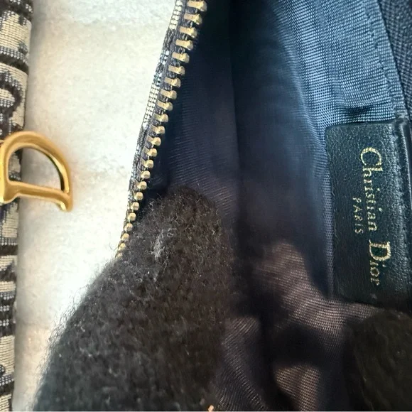 SOLD 🎉 Blue Christian Dior Oblique Jacquard Saddle Pouch with Chain WOC - Picture 14 of 14